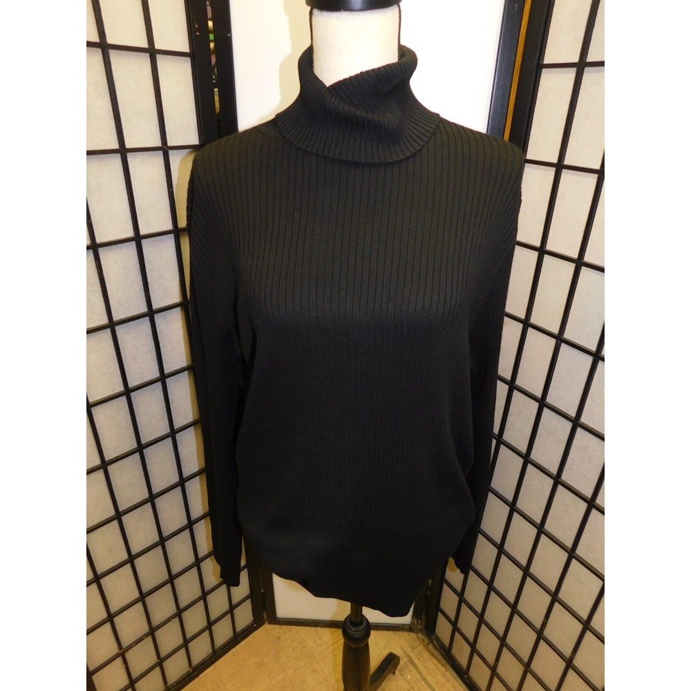 NWT Women's Time And Tru Black RIbbed Turtleneck 3X 22